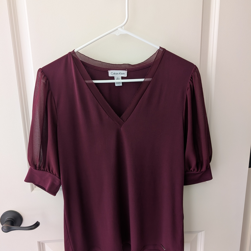 Calvin Klein Women's Burgundy Top